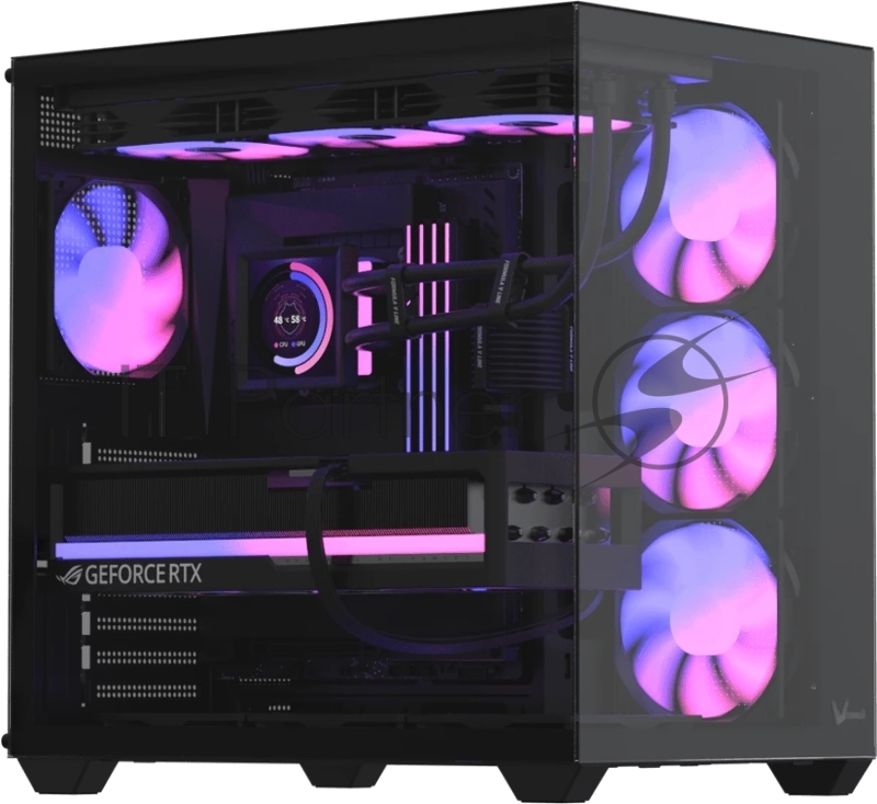 Корпус Formula Crystal Z2 v2 черный без БП ATX 10x120mm 2xUSB2.0 1xUSB3.0 audio bott PSU