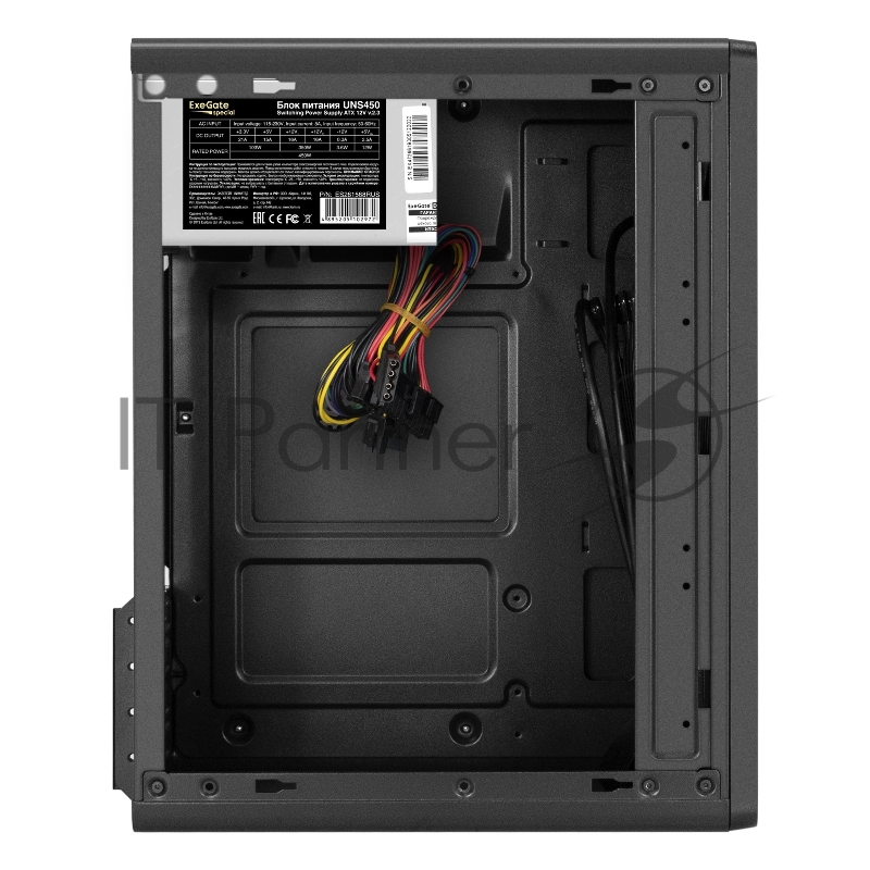 Корпус Minitower ExeGate BAA-503U2-UNS450 (mATX, БП UNS450 с вент. 12см, 1*USB+2*USB3.0, HD Audio, черный)