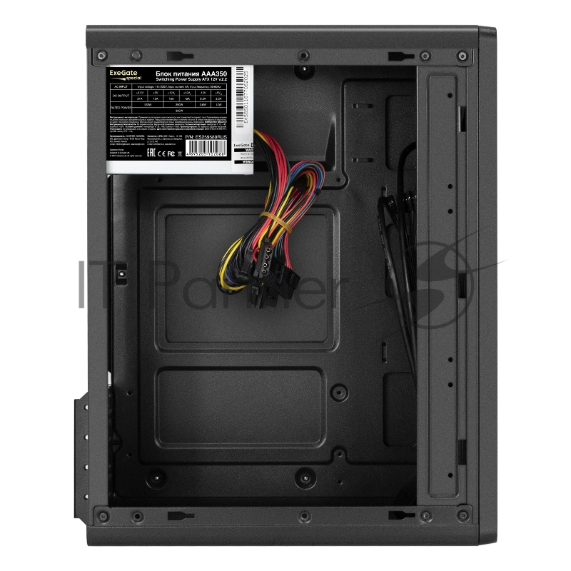 Корпус Minitower ExeGate BAA-503U2-AAA350 (mATX, БП AAA350 с вент. 8см, 1*USB+2*USB3.0, HD Audio, черный)
