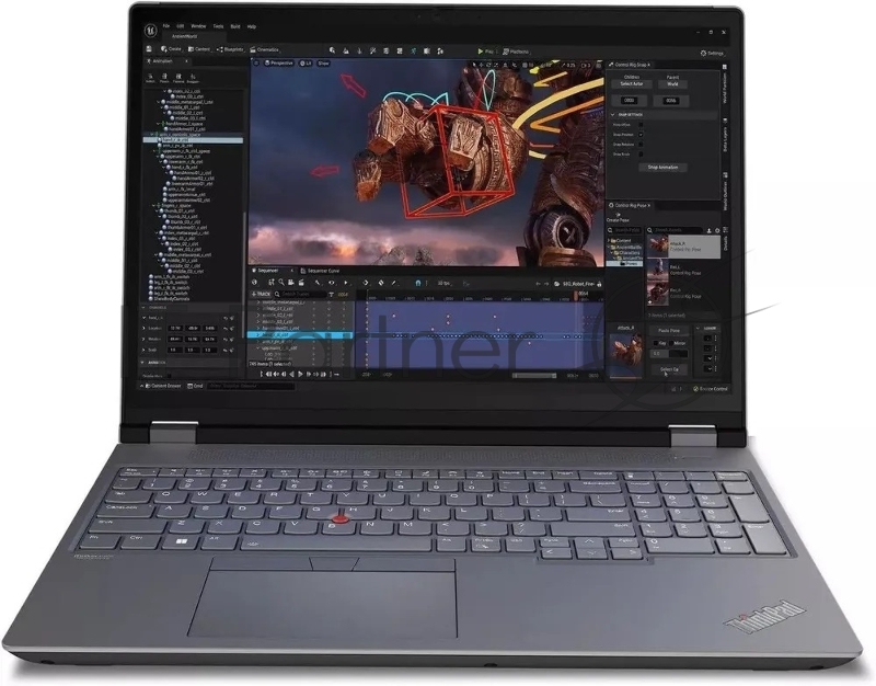 Ноутбук Lenovo ThinkPad P16 G2 Intel Core i7-14700HX/16Gb/SSD512Gb/RTX20 8Gb/16/IPS/WUXGA/1920x1200/60H Grey (21FBA0R7CD)