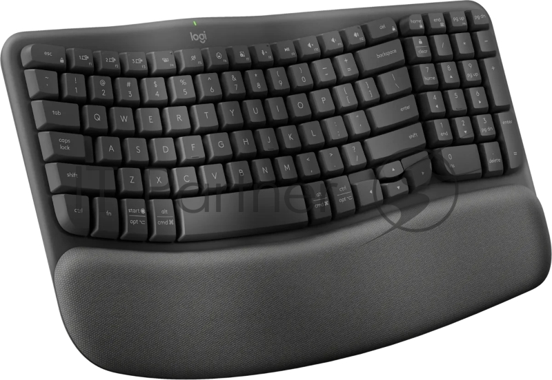 Клавиатура Logitech Wave Keys графитовый USB беспроводная BT/Radio slim Ergo LED (подставка для запястий) (920-012319)
