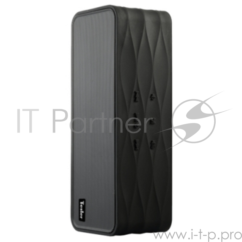 Портативная акустическая система TESLER PSS-555 Черный, Bluetooth, прорезиненный корпус, дисплей, Мо