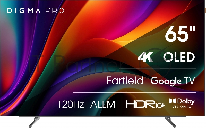Телевизор Digma 65 Pro 65M черный/серебристый OLED UHD 120Hz Google TV