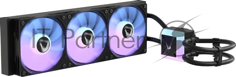 Система водяного охлаждения Formula Ice Jet Vision 360 ARGB Soc-AM5/AM4/1200/2066/1700/1851 черный 4-pin 1-27dB Al+Cu LCD 315W 2020gr Ret (ICE JET VISION 360 BK)