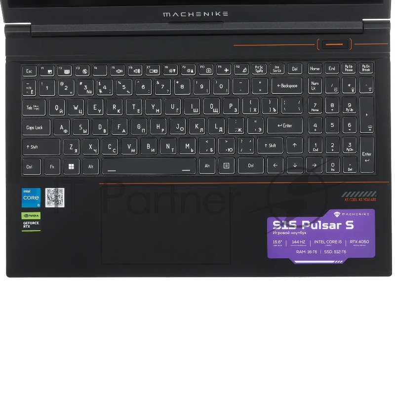 Ноутбук Machenike S15 Pulsar S/15.6/IPS/Intel Core i5-12450H/16Gb/512Gb SSD/NVIDIA GeForce RTX 4050/без ОС/черный/2.5kg