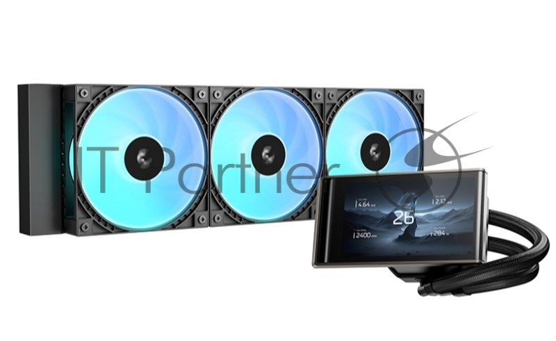 Система водяного охлаждения Deepcool LT360 Vision ARGB Soc-AM5/AM4/1200/1700/1851 черный 4-pin 33.66dB Al LCD 350W 1768gr Ret (R-LT360VISION-BKAMMC-G-1)
