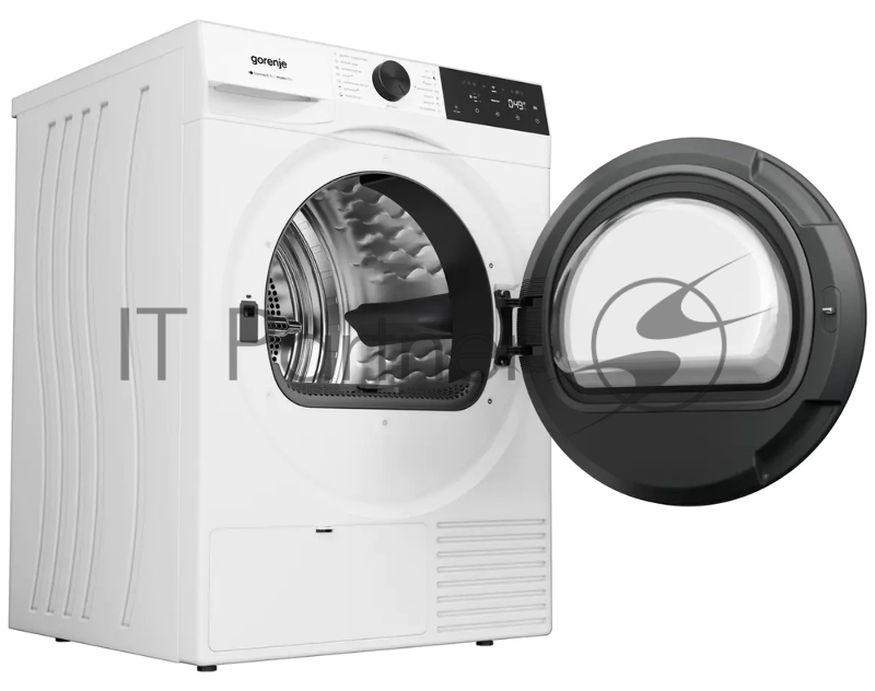 Сушильная машина Gorenje DG49D, отдельностоящая, ВхШхГ 850х600х625 мм, загрузка 9 кг, 15 программ, конденсационная сушка с тепловым насосом, поворотное/сенсорное управление, цифровой дисплей, Wi-Fi, датчик влажности белья, функция TwinAir, половинная