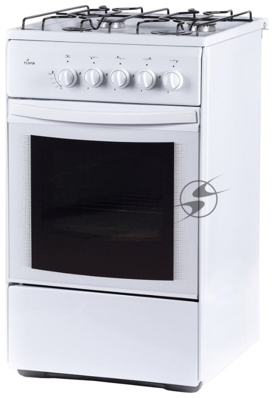 Плита газовая Flama RG 24019 белый, конфорок 4 шт, духовка 50 л, 50 см x 85 см x 60 см