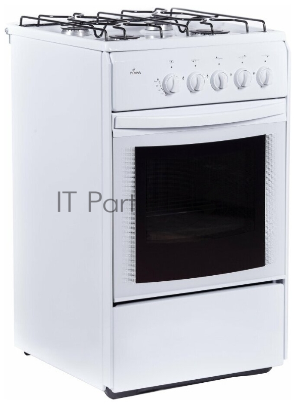 Плита газовая Flama RG 24019 белый, конфорок 4 шт, духовка 50 л, 50 см x 85 см x 60 см