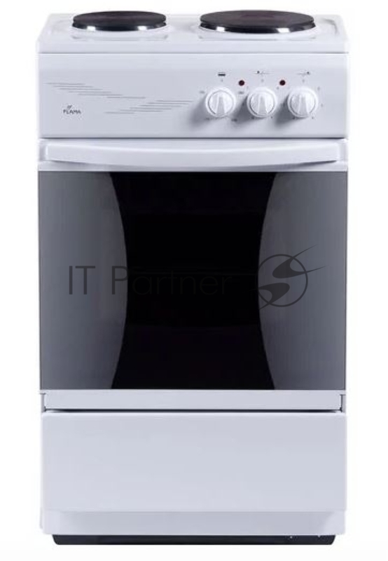 Плита электрическая Flama CE 3201 W белый, конфорок 2 шт, духовка 30 л, 50 см x 85 см x 36 см
