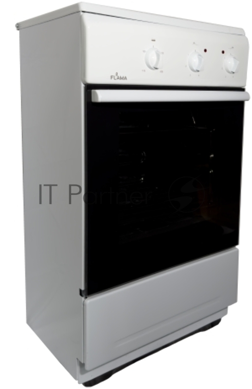Плита электрическая Flama CE 3201 W белый, конфорок 2 шт, духовка 30 л, 50 см x 85 см x 36 см