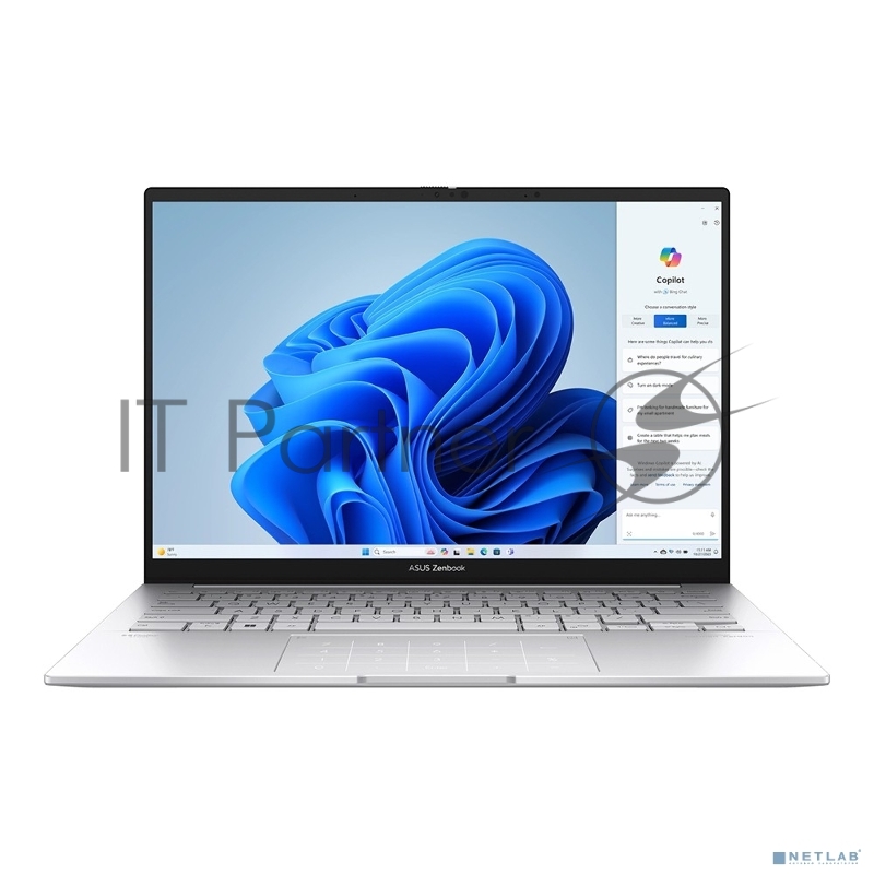 Ноутбук Asus Zenbook UX3405CA-ST1352/14/OLED/Intel Core Ultra 7 255H/32Gb/512Gb SSD/Intel Arc/noOS/серебристый/1.2kg