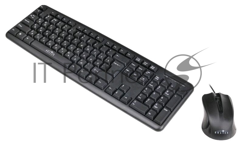 Комплект клавиатура+мышь Oklick 600M проводной, USB, 1200 DPI, чёрный