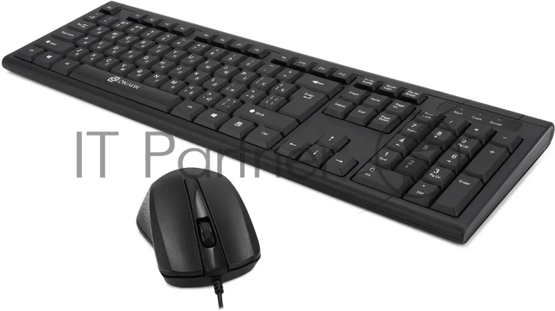 Комплект клавиатура+мышь Oklick 600M проводной, USB, 1200 DPI, чёрный