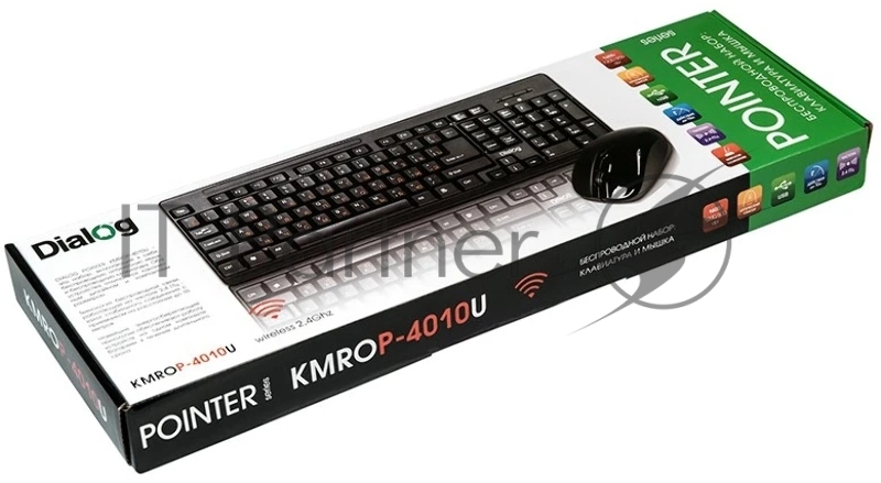 Комплект клавиатура+мышь Dialog KMROP-4010U беспроводной, USB, 1600 DPI, чёрный