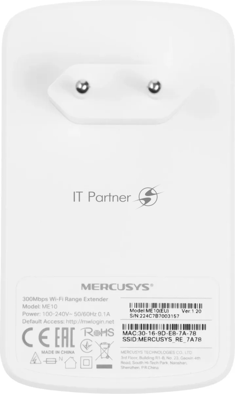 Усилитель Wi-Fi сигнала Mercusys ME10 N300