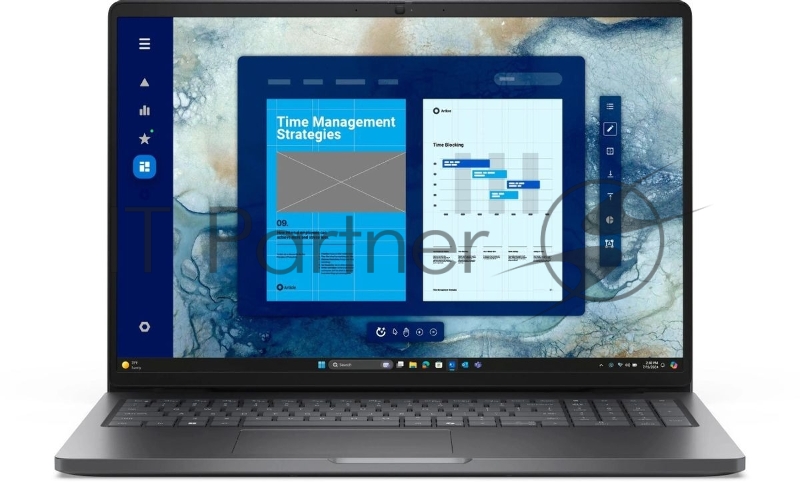 Ноутбук Dell Pro 16 Core Ultra 7 255U 16Gb SSD512Gb Intel Graphics 16 IPS FHD+ (1920x1200) Linux grey WiFi BT Cam (PRO16-7655)