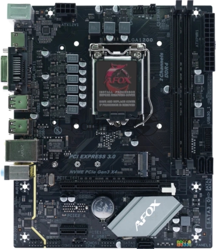 Материнская плата AFOX IH410D4-MA-V2 (LGA1200/H510/2xDDR4/HDMI/VGA/ AFOX