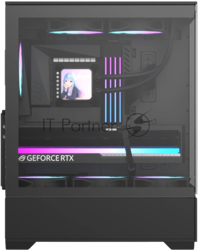 Корпус Formula Crystal Z1 Plus AR V2 черный без БП ATX 1xUSB2.0 1xUSB3.0 audio bott PSU