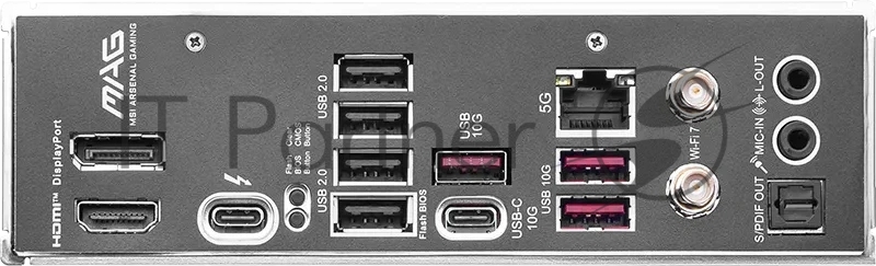 Материнская плата MSI MAG B860M MORTAR WIFI B860, LGA1851, 4*DDR5, 1*PCIEx16, 1*PCIEx4, 3*M.2, 2*TypeC, 3*USB3.2Gen2, 2*USB3.2 Gen1, 8*USB2.0, 4*SATA3.0, 5G, Type-C(DP), DP, HDMI, M-ATX, RTL