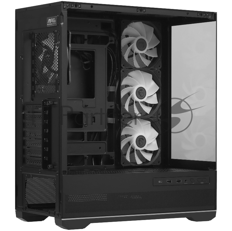 Корпус MSI MAG MAG PANO M110R PZ черный без БП mATX 6x120mm 2x140mm 2xUSB3.0 audio AirDuct bott PSU