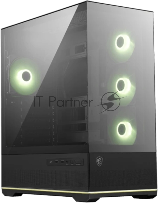 Корпус MSI MAG MAG PANO M110R PZ черный без БП mATX 6x120mm 2x140mm 2xUSB3.0 audio AirDuct bott PSU