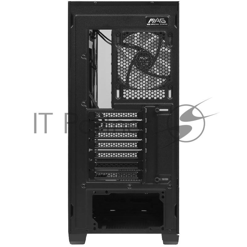 Корпус MSI MAG MAG PANO M110R PZ черный без БП mATX 6x120mm 2x140mm 2xUSB3.0 audio AirDuct bott PSU