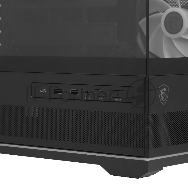 Корпус MSI MAG MAG PANO M110R PZ черный без БП mATX 6x120mm 2x140mm 2xUSB3.0 audio AirDuct bott PSU