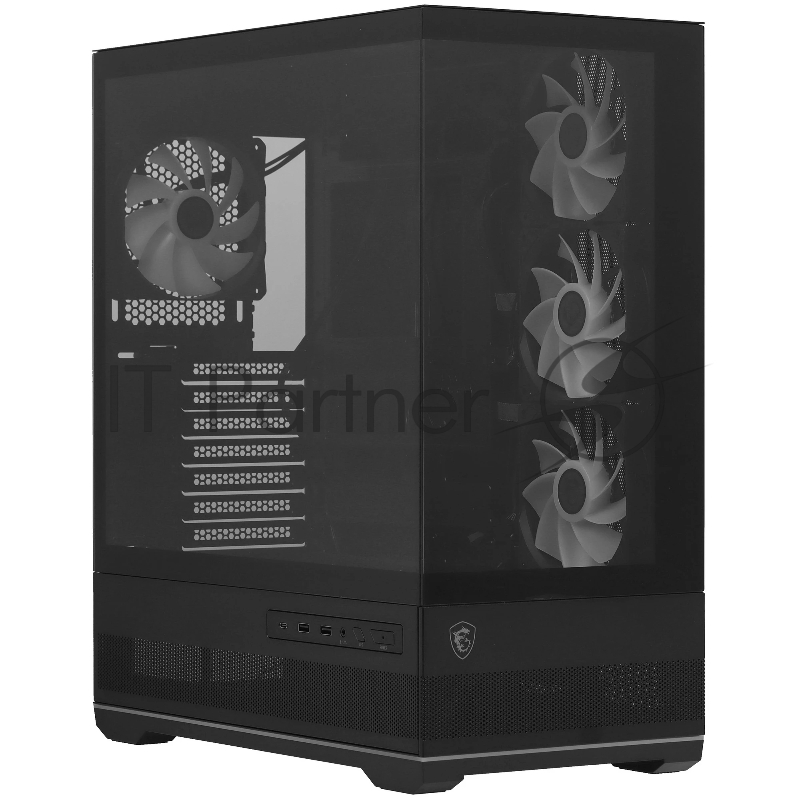 Корпус MSI MAG MAG PANO M110R PZ черный без БП mATX 6x120mm 2x140mm 2xUSB3.0 audio AirDuct bott PSU