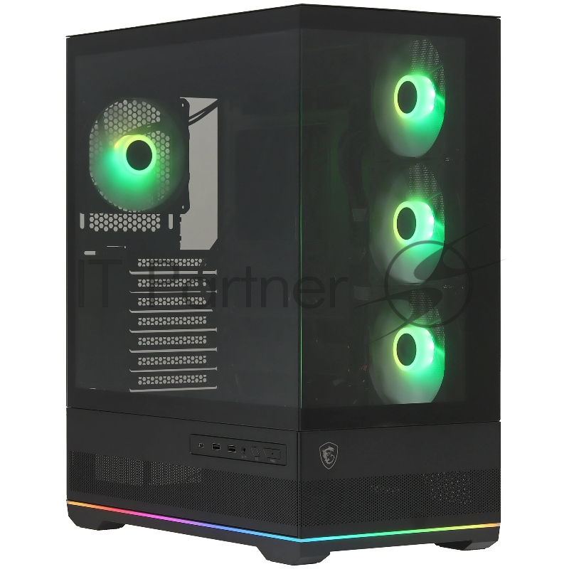 Корпус MSI MAG MAG PANO M110R PZ черный без БП mATX 6x120mm 2x140mm 2xUSB3.0 audio AirDuct bott PSU