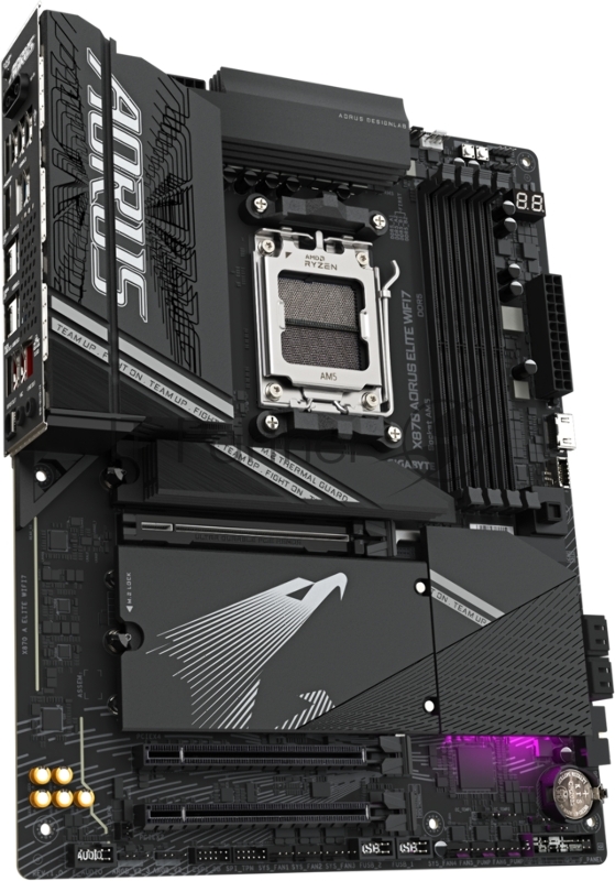 Материнская плата Gigabyte X870 A ELITE WIFI7, AM5, AMD X870, 4xDDR5, 4xSATA, 4xM.2, 1xPCI-E 5.0 x16, 1xPCI-E 4.0 x4, 1xPCI-E 3.0 x2, 1xHDMI, 1x 2.5Gb LAN, 4xUSB-A 3.2 Gen 1, 2xUSB-A 3.2 Gen 2, 4xUSB-A 2.0, 2xUSB-C 4.0, 2x3.5 мм, 7.1, ATX