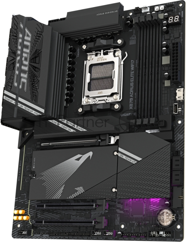 Материнская плата Gigabyte X870 A ELITE WIFI7, AM5, AMD X870, 4xDDR5, 4xSATA, 4xM.2, 1xPCI-E 5.0 x16, 1xPCI-E 4.0 x4, 1xPCI-E 3.0 x2, 1xHDMI, 1x 2.5Gb LAN, 4xUSB-A 3.2 Gen 1, 2xUSB-A 3.2 Gen 2, 4xUSB-A 2.0, 2xUSB-C 4.0, 2x3.5 мм, 7.1, ATX