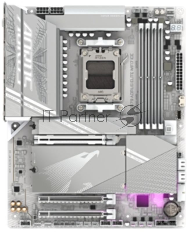 Материнская плата Gigabyte X870 A ELITE WIFI7 ICE, AM5, AMD X870, 4xDDR5, 4xSATA, 4xM.2, 1xPCI-E 5.0 x16, 1xPCI-E 4.0 x4, 1xPCI-E 3.0 x2, 1xHDMI, 1x 2.5Gb LAN, 2xUSB-C 4.0, 2xUSB 3.2 Gen 2, 4xUSB 3.2 Gen 1, 4xUSB 2.0, 2x3.5 мм, 7.1, ATX