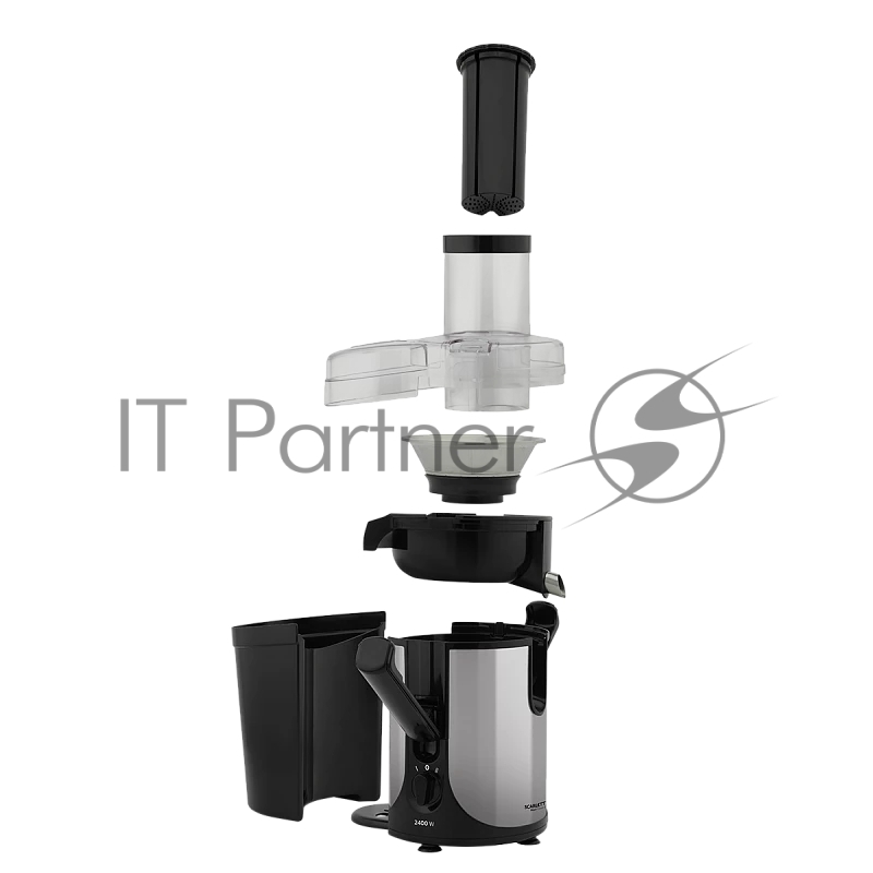 Соковыжималка центробежная Scarlett MaxPower SC-JE50S61 2400Вт рез.сок.:1000мл. серебристый/черный