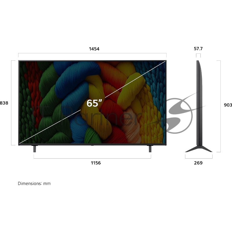 Телевизор LG 65 65NANO80A6B/ARUG синяя сажа LED 4K UHD 60Hz Smart TV 2GB/8GB