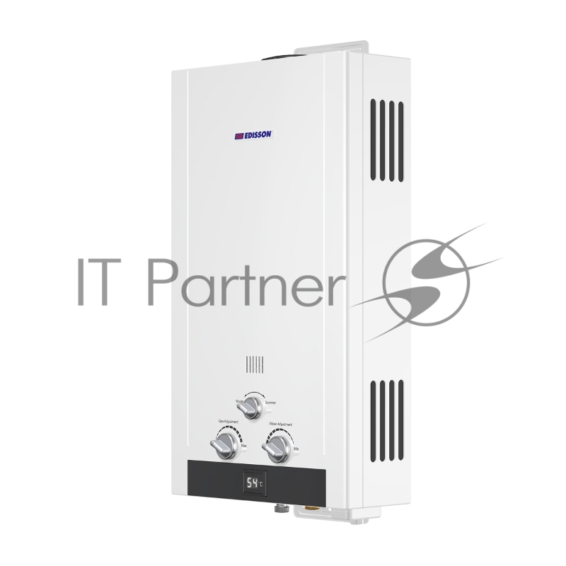 Водонагреватель газовый Edisson HEAT H 20 D белый, проточный, 10 л/мин, 20 кВт, газ-контроль