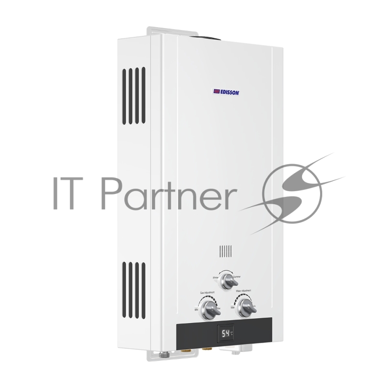 Водонагреватель газовый Edisson HEAT H 20 D белый, проточный, 10 л/мин, 20 кВт, газ-контроль