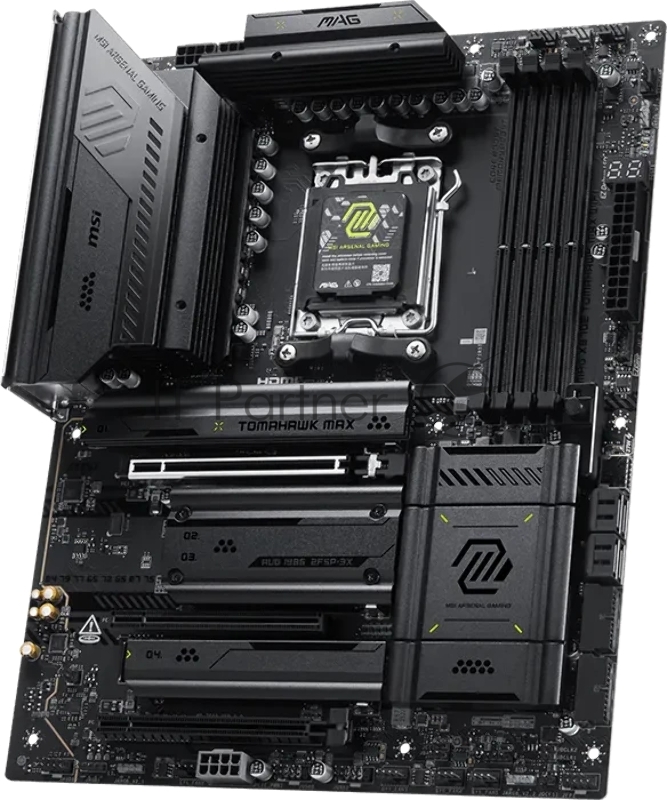 Материнская плата MSI MAG X870E TOMAHAWK MAX WIFI X870E, AM5, 4*DDR5, 3*PCIEx16, 4*M.2, 2*TypeC, 2*USB3.2Gen2, 7*USB3.2Gen1, 8*USB2.0, 4*SATA3.0, 5G, 2*Type-C(DP), HDMI, ATX, RTL