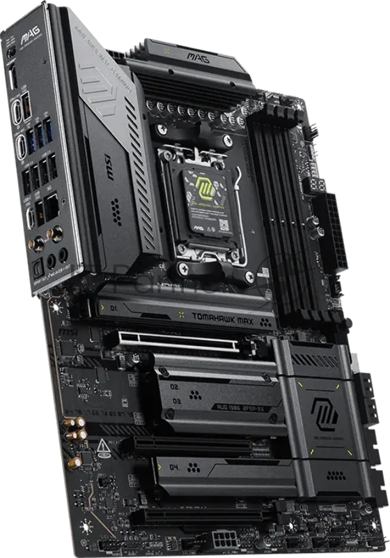 Материнская плата MSI MAG X870E TOMAHAWK MAX WIFI X870E, AM5, 4*DDR5, 3*PCIEx16, 4*M.2, 2*TypeC, 2*USB3.2Gen2, 7*USB3.2Gen1, 8*USB2.0, 4*SATA3.0, 5G, 2*Type-C(DP), HDMI, ATX, RTL
