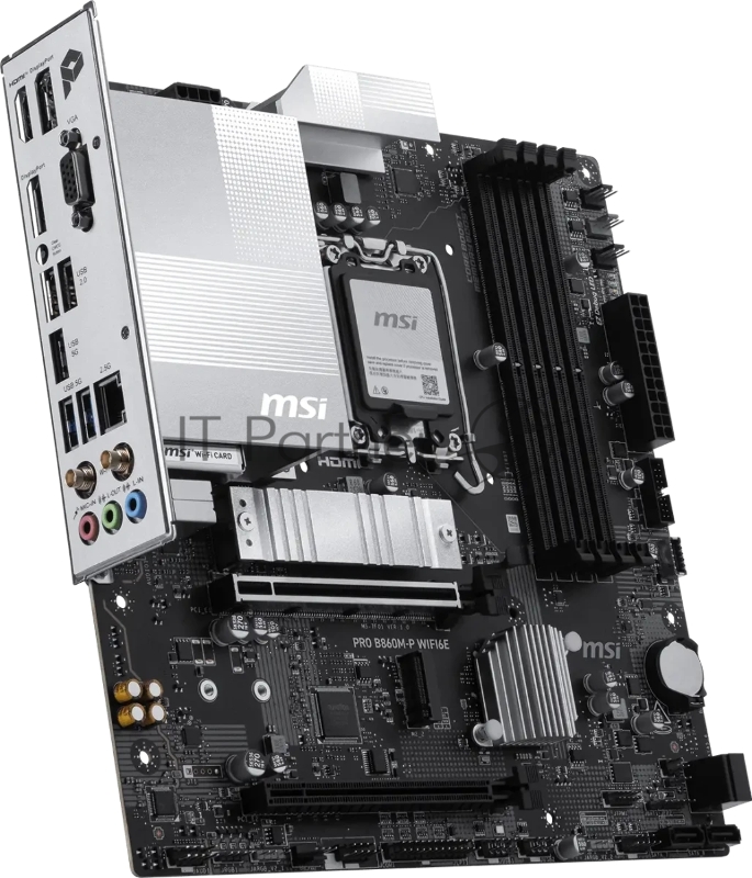 Материнская плата MSI PRO B860M-P WIFI6E B860, LGA1851, 4*DDR5, 2*PCIEx16, 2*M.2, 1*TypeC, 5*USB3.2Gen1, 6*USB2.0, 4*SATA3, 2.5G, VGA, DP, HDMI, M-ATX, RTL