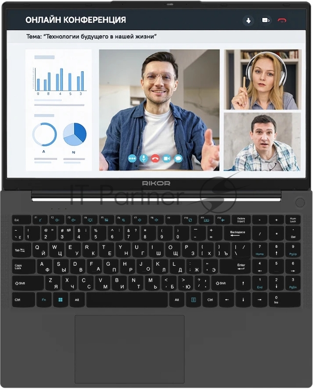 Ноутбук 15.6 IPS FHD RIKOR ARZ 103.1 черный (AMD Ryzen 5 5560U/8Gb/256Gb SSD/VGA int/W11Pro/RJ45) (73CF9180)