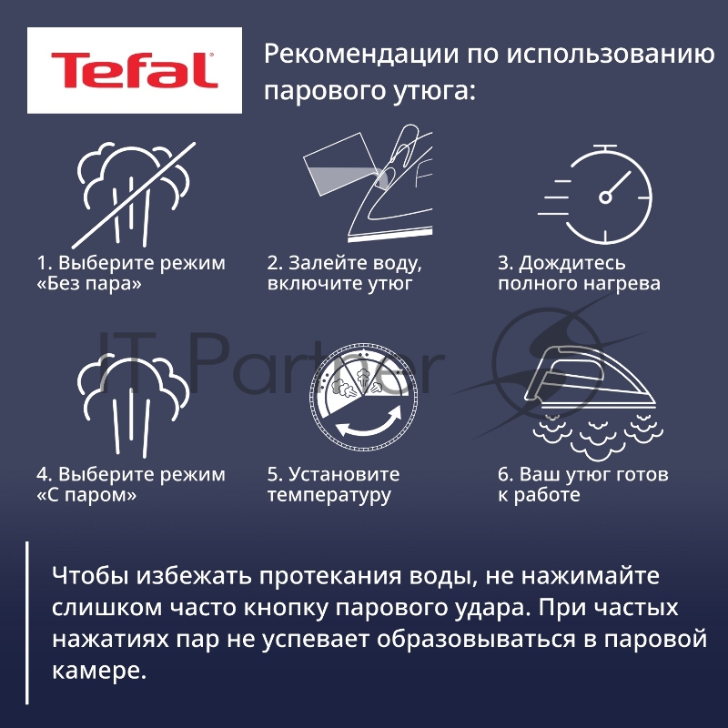 Утюг Tefal FV1R15F1 белый/голубой