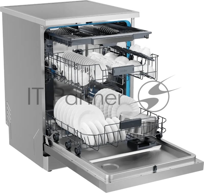 Посудомоечная машина Haier HDWE15-58CS2RU, серебристый, 59.8 см, 15 компл., сушка конденсационная, 49 дБ, класс A