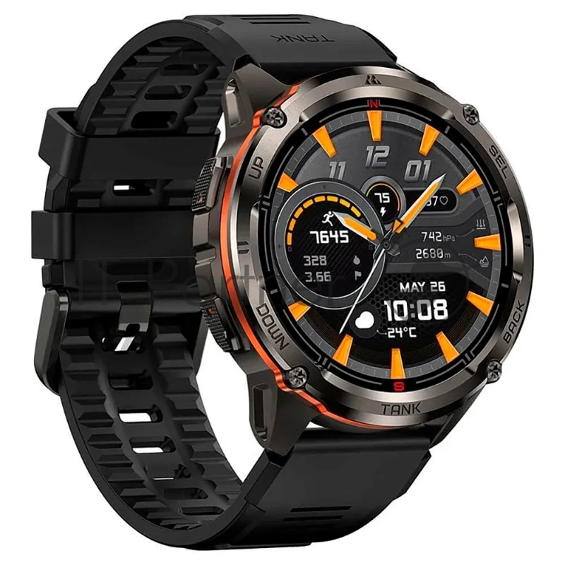 Умные часы KOSPET Tank T3 Ultra 2, 1.43 AMOLED, Bluetooth, IP69K, серебристый