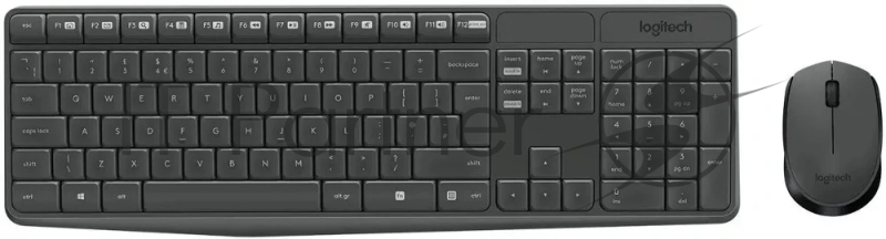 Комплект клавиатура+мышь Logitech MK235 беспроводной, USB, 1000 DPI, серый ( неоригинальная гравировка)
