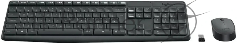 Комплект клавиатура+мышь Logitech MK235 беспроводной, USB, 1000 DPI, серый ( неоригинальная гравировка)