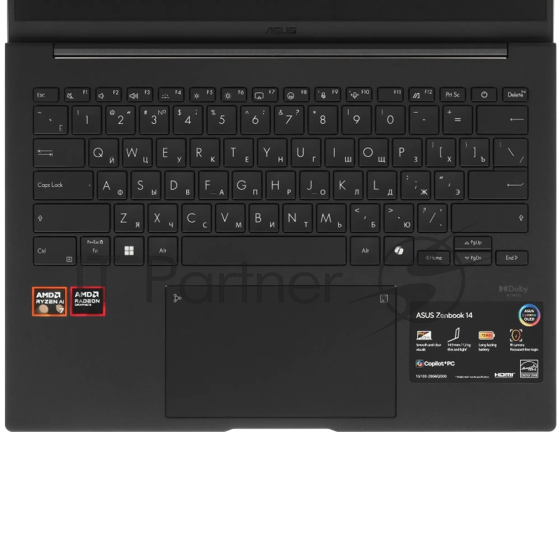 Ноутбук ASUS Zenbook 14 UM3406GA-QD149 AMD Ryzen AI 7 445/32Gb (soldered D5)/SSD1Tb/UMA/14/OLED/WUXGA/1 Black/1.2kg