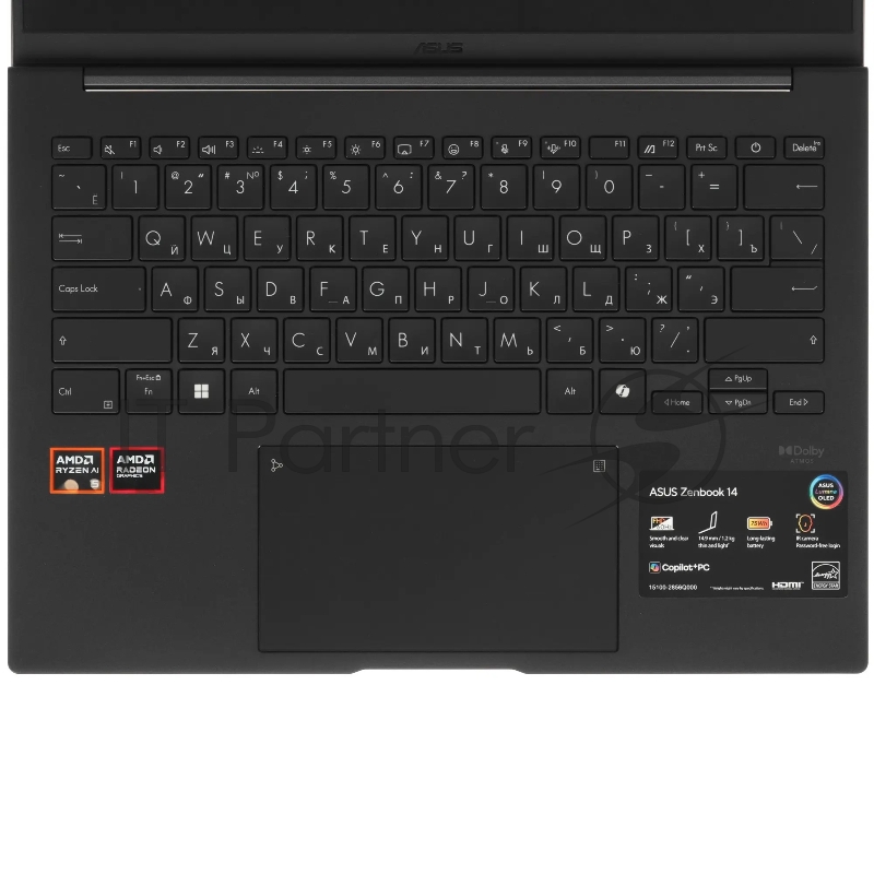 Ноутбук ASUS Zenbook 14 UM3406GA-QD049/14/OLED/AMD Ryzen 5 430/16Gb/512Gb SSD/AMD Radeon 840M/NoOS/черный/1.2kg
