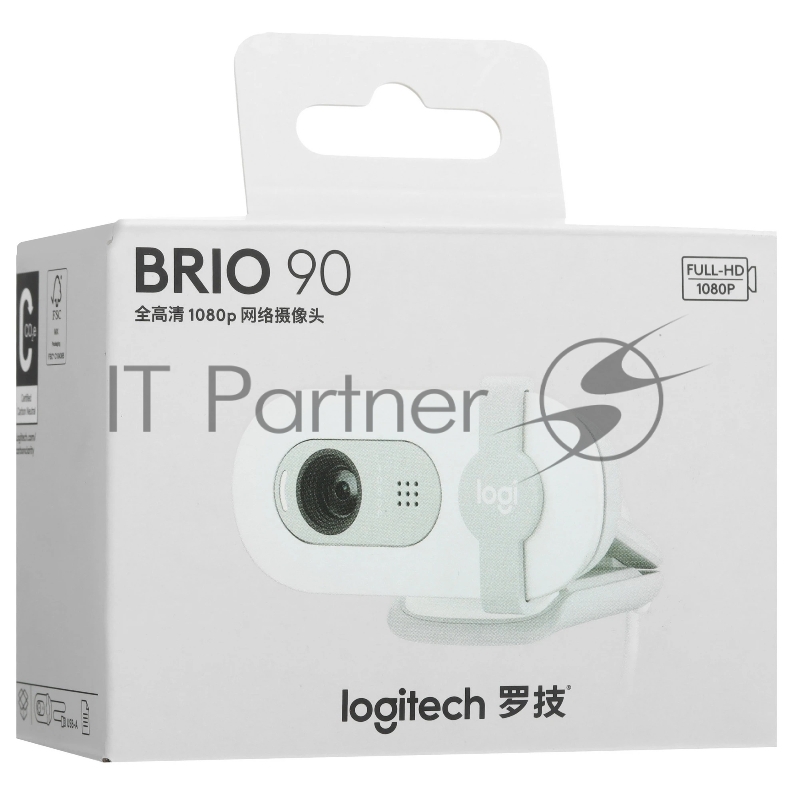 Веб-камера Logitech Brio 100/90/95 FHD белый