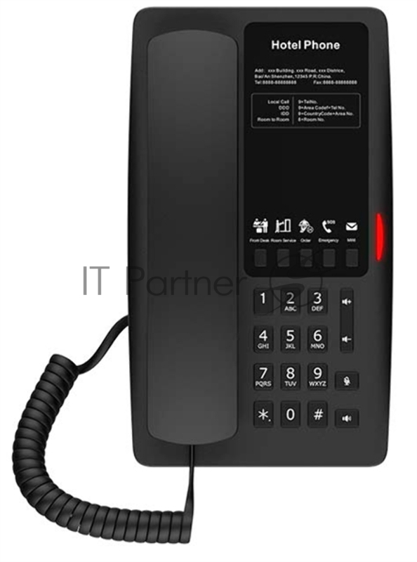 Fanvil H4W, 2 SIP-акк., POE, БП в комп., 1x100 Mbps, Wi-Fi 6, Чёрный, 5 прог. клав.